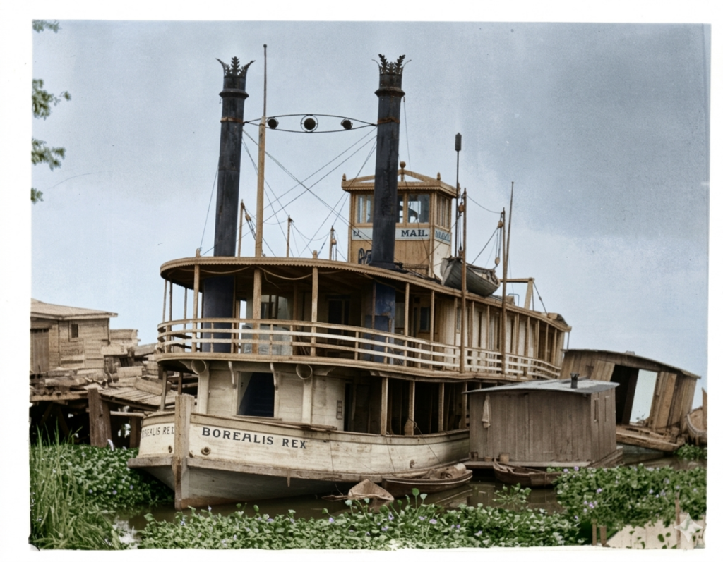 Steamboat docked - Borealis Rex colorized