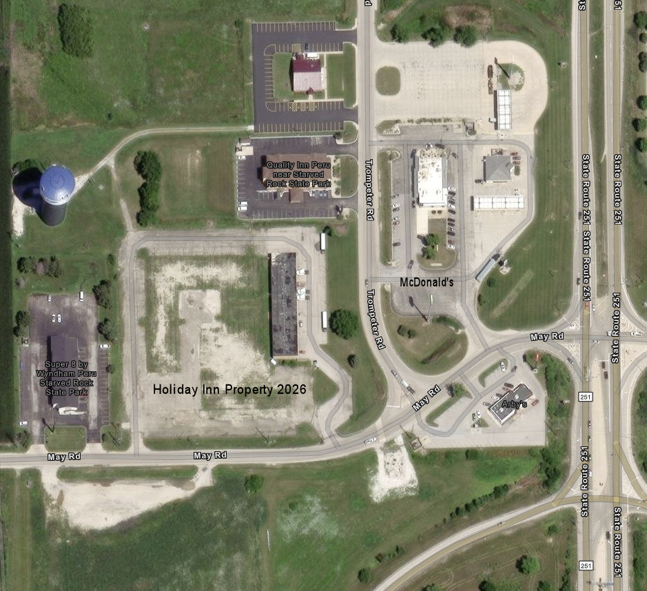 Current aerial showing the development at the northwest quadrant of I-80 and IL Rte 251.